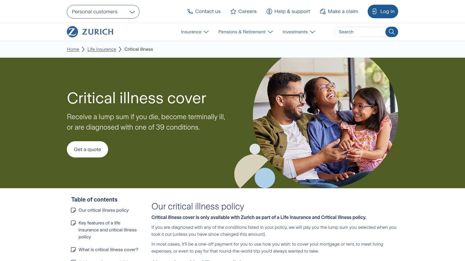 Zurich — Life Insurance with Critical Illness (Select/Enhanced)