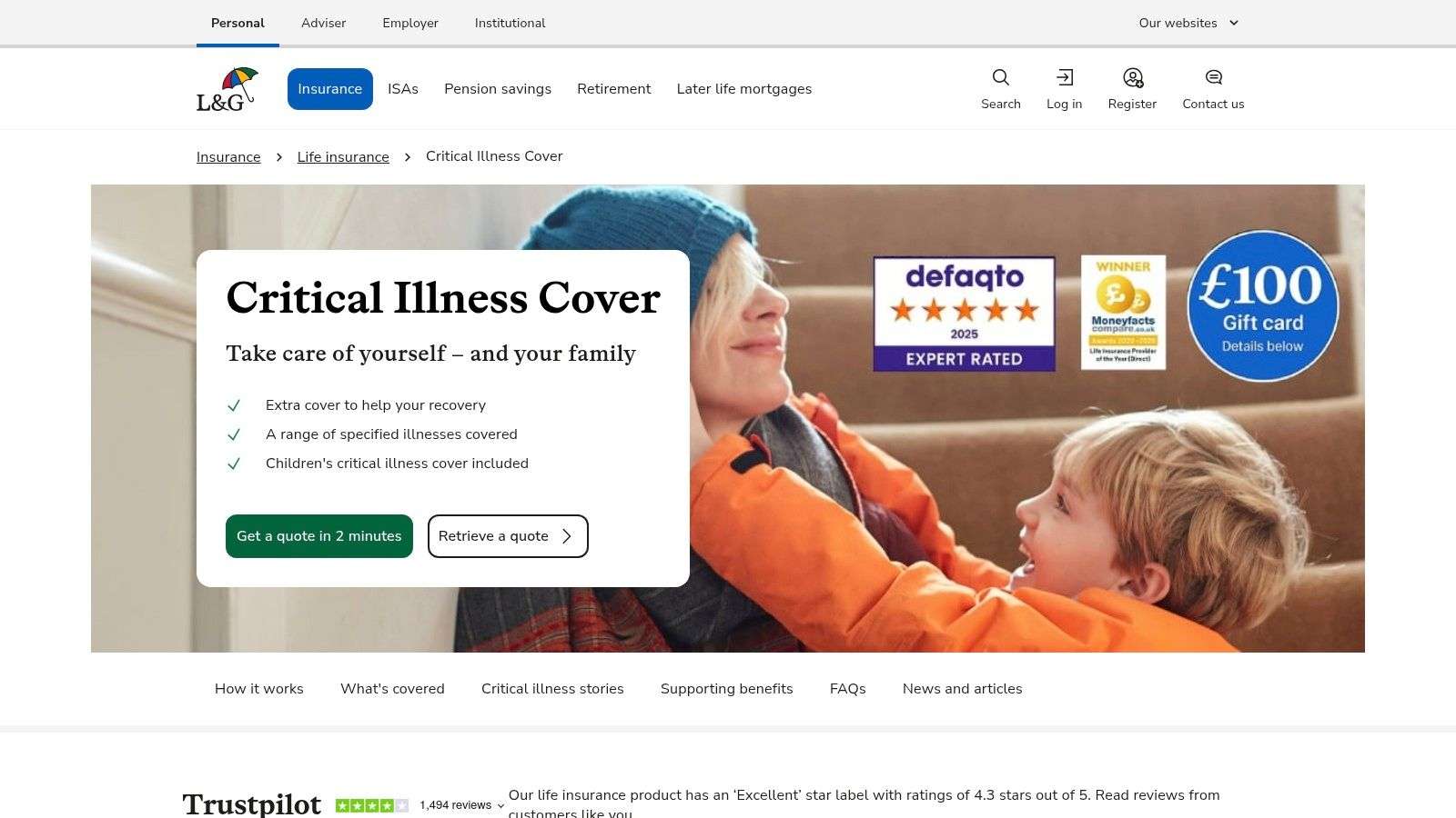 Legal & General — Critical Illness Cover (and Critical Illness Extra)
